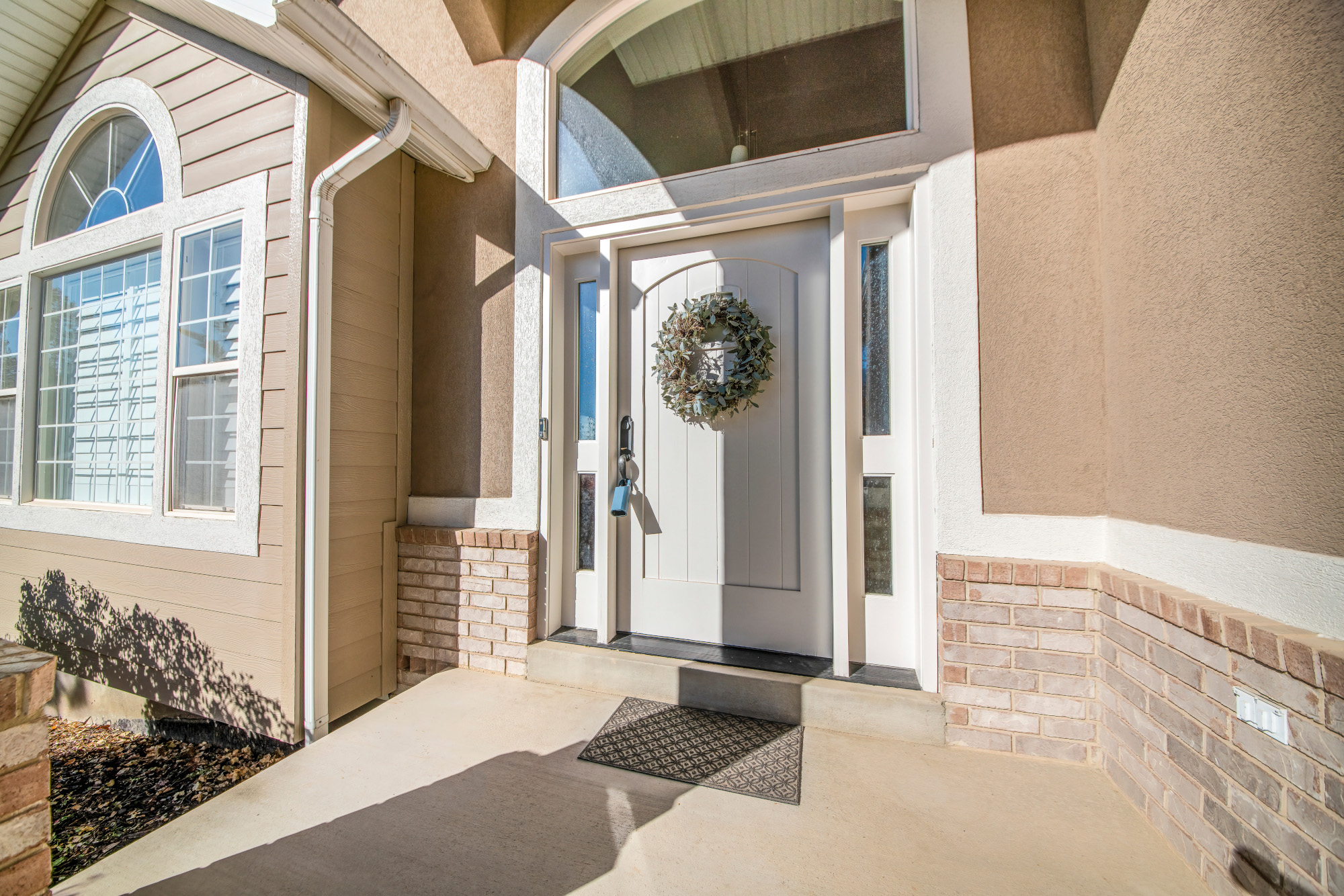 White entry door